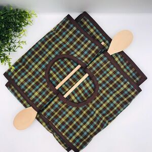 Casserole Carrier w Wooden Spoons Homespun Primitive Green For 9x13 or 8x8 Pan